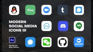 Videohive Modern Social Media Icons III Elements template preview