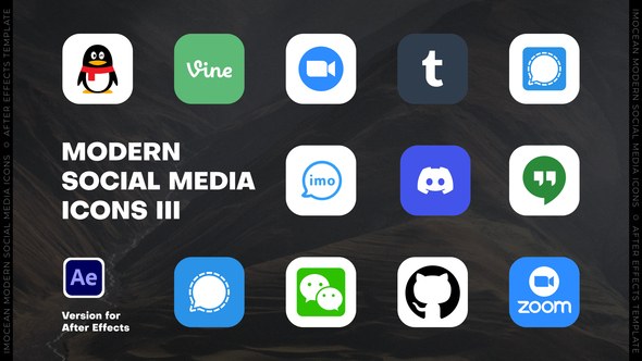 Videohive Modern Social Media Icons III Elements template preview