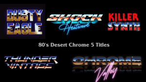 Videohive 80s Desert Chrome 5 Titles Titles template preview