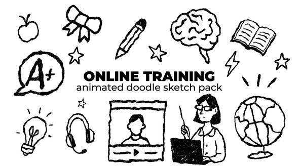 Videohive Online Training - Animated Doodle Sketch Pack Elements template preview