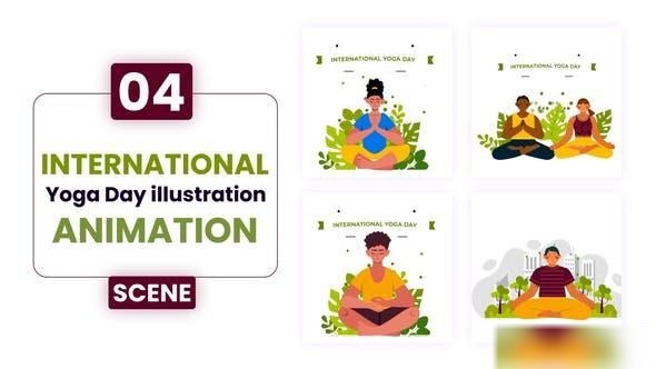 Videohive International Yoga Day Scene Animation Elements template preview