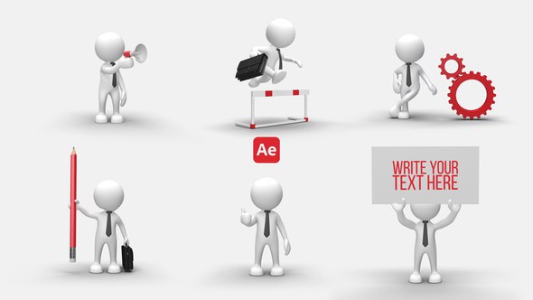 Videohive 3D People Animations 4 Elements template preview