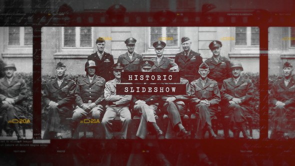 Videohive Historic Chronicle Slideshow / World War / Old Vintage Memories / Retro Photo Album Openers template preview