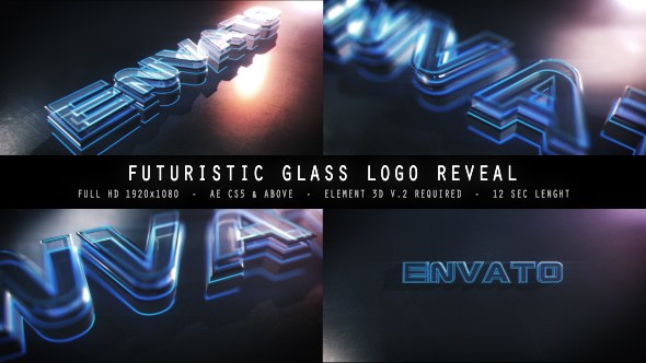 Videohive Futuristic Glass Logo Reveal Logo Stings template preview
