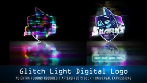 Videohive Glitch Light Digital Logo Logo Stings template preview