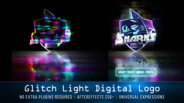 Videohive Glitch Light Digital Logo Logo Stings template preview