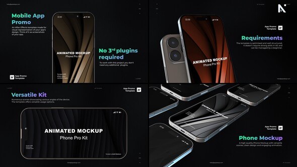 Videohive Mobile Phone App Mockup Kit Product Promo template preview