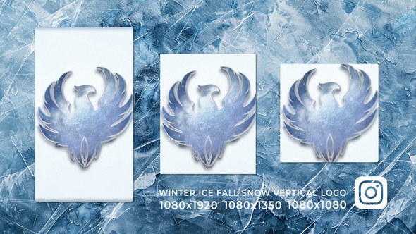 Videohive Winter Ice Fall Snow Vertical Story Reel Logo Opener Openers template preview