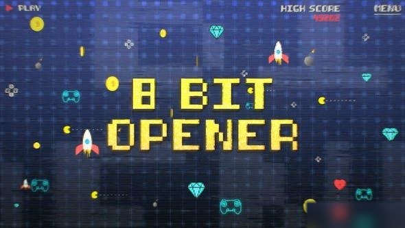 Videohive 8 Bit Old Game Opener Openers template preview