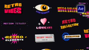 Videohive Retro Fun Titles Pack Titles template preview