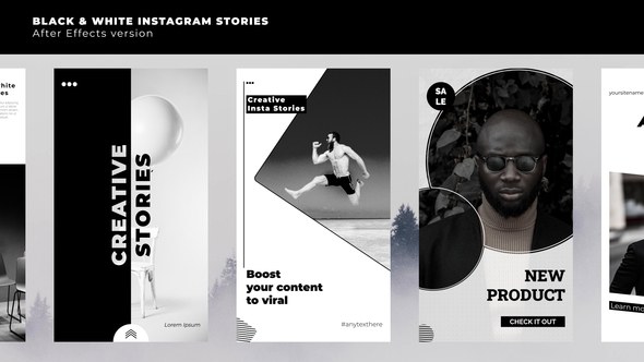 Videohive Black & White Stories Product Promo template preview