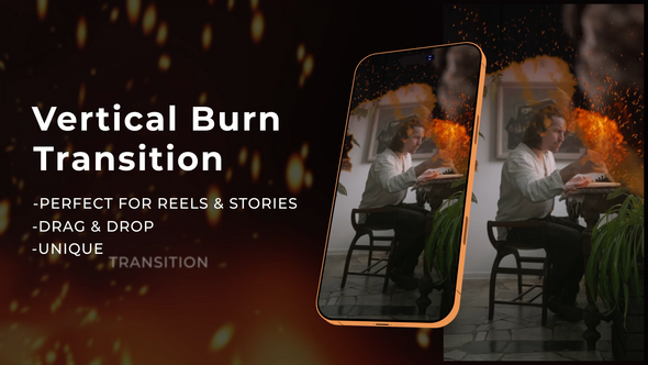 Videohive Vertical Burn Transitions Elements template preview