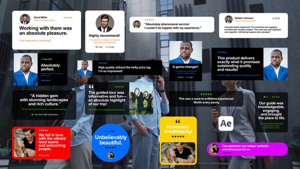 Videohive Testimonials Color Pack Titles template preview