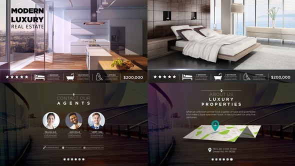 Modern Real Estate Video Displays template preview