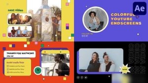 Videohive Colorful Media Endscreens for After Effects Openers template preview