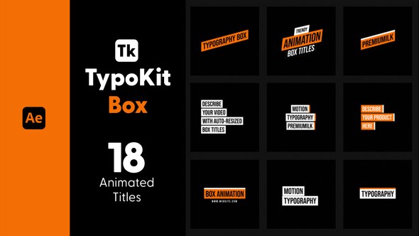 Videohive Typo Kit Box Titles for After Effects Titles template preview