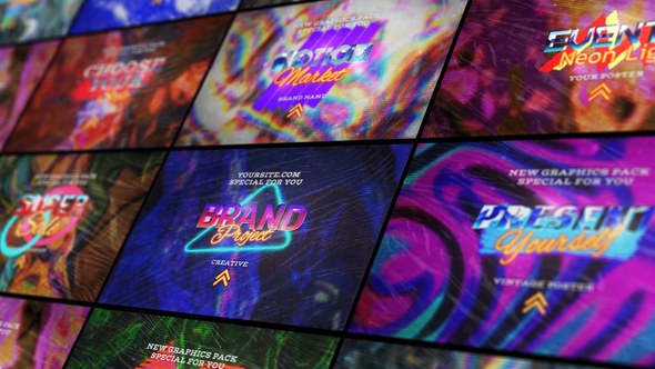 Videohive Retro Style Posters Titles template preview