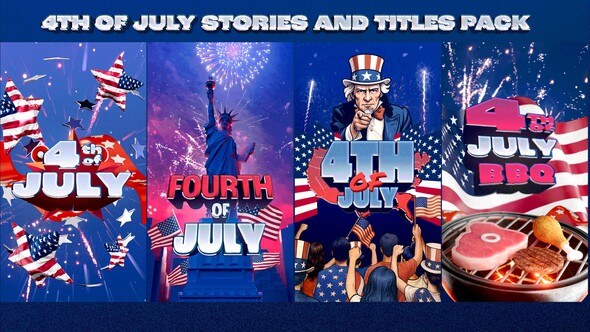 Videohive 4th of July Titles and Stories Pack Elements template preview