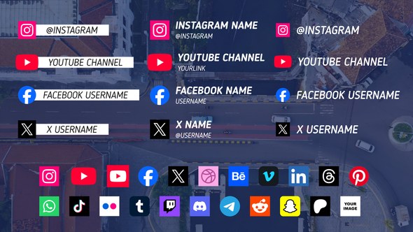 Videohive 110 Social Media Lower Thirds Elements template preview