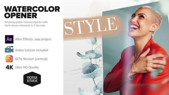 Videohive Watercolor Frames Opener 4K and Social Openers template preview