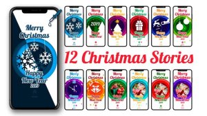12 Christmas Stories Video Displays template preview