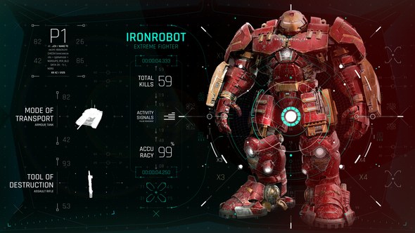 Videohive HUD UI Game Warrior Screen 04 Elements template preview