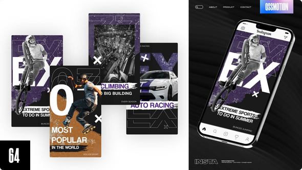 Videohive Extreme Instagram Stories Video Displays template preview