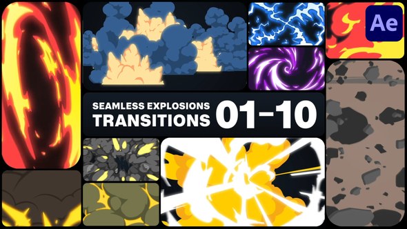 Videohive Seamless Explosions Transitions for After Effects Elements template preview