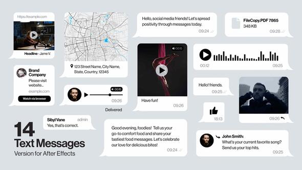Videohive Text Messages Video Template Elements template preview