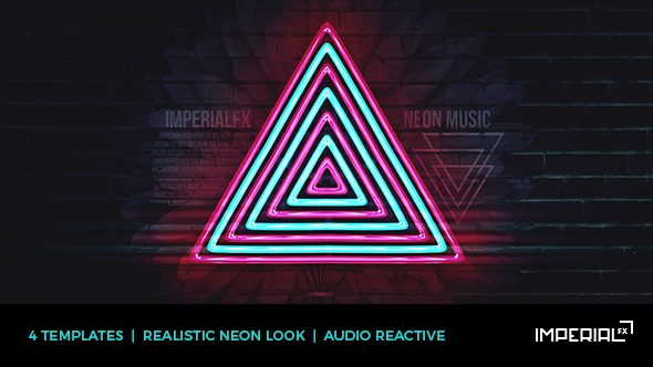 Neon Music Visualizer Audio React Video Displays template preview