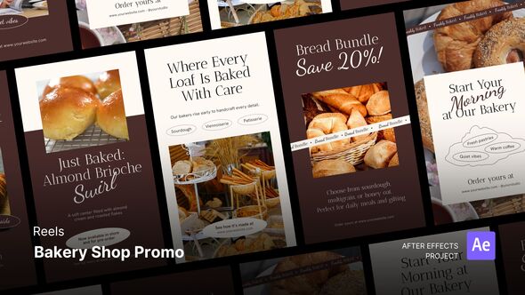Videohive Reels - Bakery Shop Promo After Effects Project Files Product Promo template preview