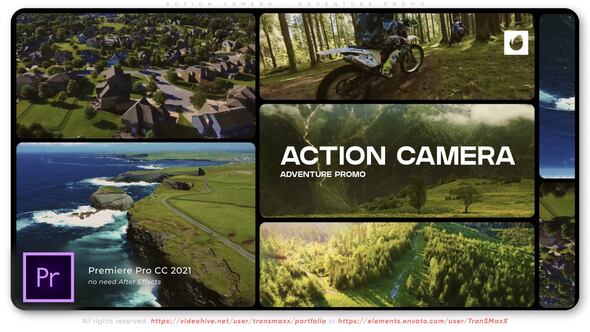 Action Camera Adventure Promo Premiere Pro template preview