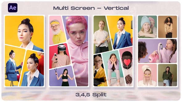 Videohive Multi Screen - Split Screen - Vertical Video Displays template preview