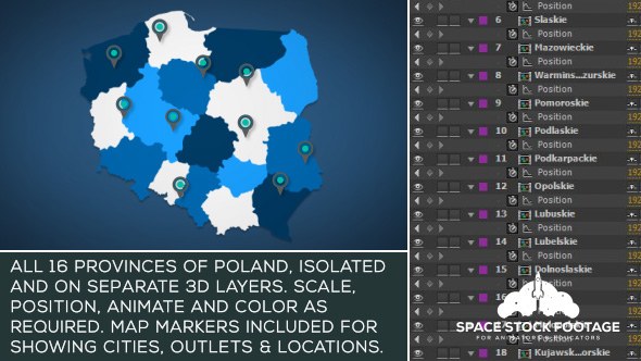 Poland Map Kit Video Displays template preview