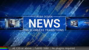 News Transitions Video Displays template preview