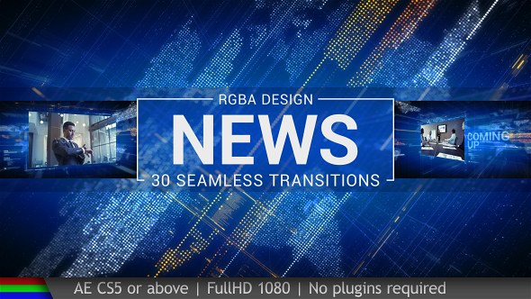 News Transitions Video Displays template preview
