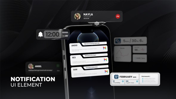 Videohive Notification UI Element Elements template preview