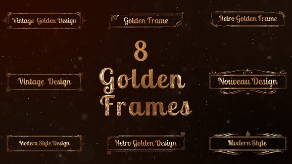 Videohive 8 Golden Art Nouveau Frames Openers template preview