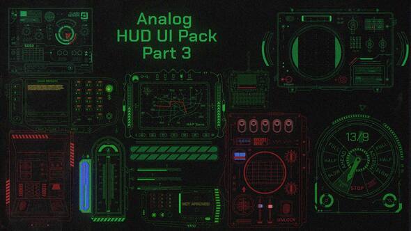 Videohive Analog HUD UI Pack 3 Elements template preview