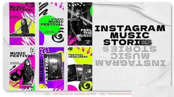 Videohive Music Fest Stories Openers template preview