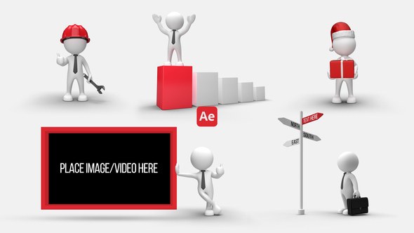 Videohive 3D People Animations 10 Elements template preview
