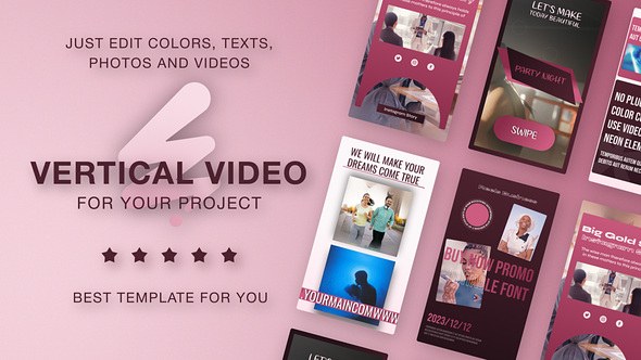 Videohive Elegant Burgundy Instagram Stories Promo Video Displays template preview