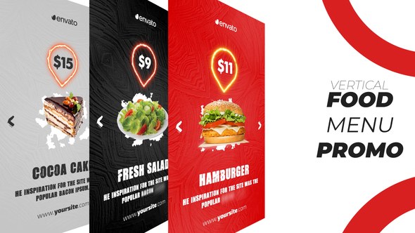 Food Menu Promo (Vertical) Video Displays template preview