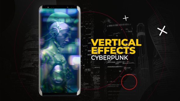 Videohive Vertical Cyberpunk Effects | After Effects Elements template preview