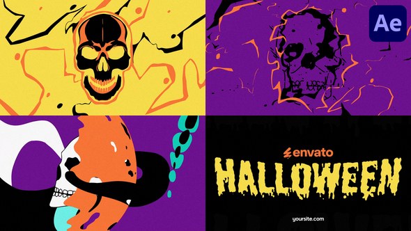 Videohive Halloween Skull Opener for After Effects Openers template preview