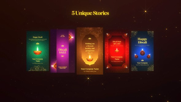 Diwali Social Media Post Mogrt Premiere Pro template preview