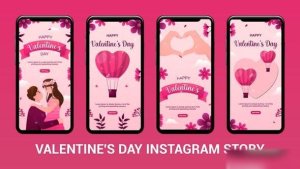 Videohive Romantic Valentines Day Instagram Story Template Elements template preview