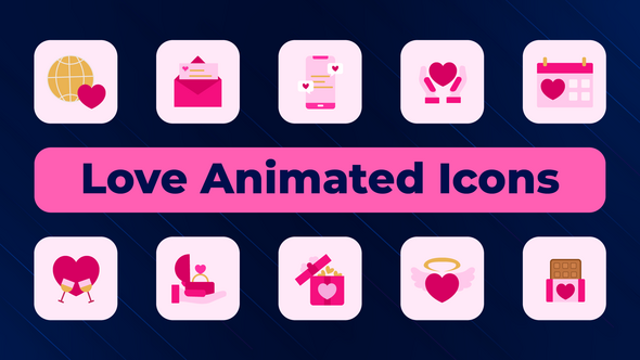 Videohive Love Animated Icons Elements template preview