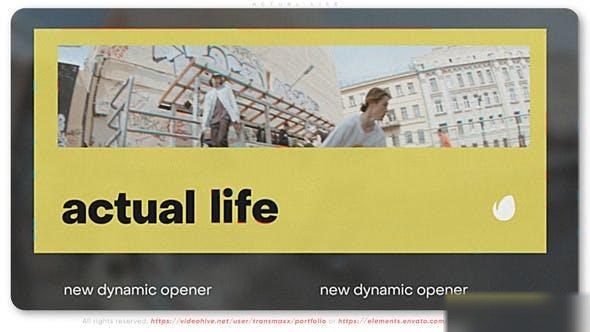 Videohive Actual Life - Urban Media Opener Openers template preview