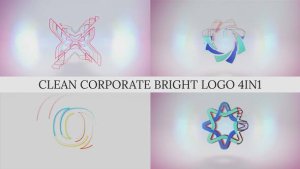 Videohive Clean Corporate Bright Logo 4in1 Logo Stings template preview